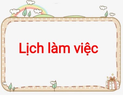 Lịch làm việc tuần 2 (tháng 9)