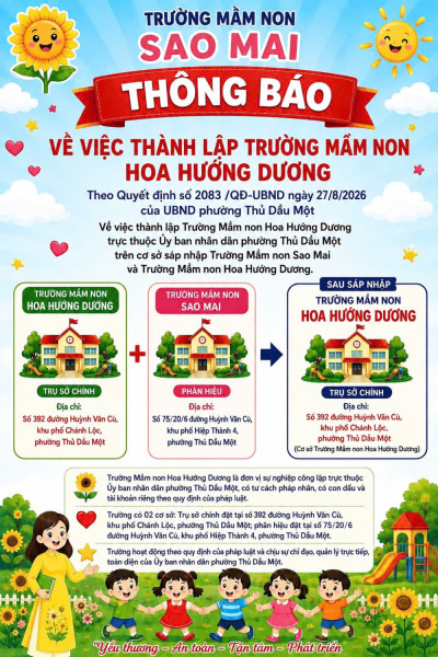 TRƯỜNG MẦM NON SAO MAI THÔNG BÁO