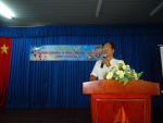Đồng chí Dương Văn Bốn - PTP GD&ĐT TP TDM, Chủ tịch Công Đoàn Ngành phát biểu chỉ đạo