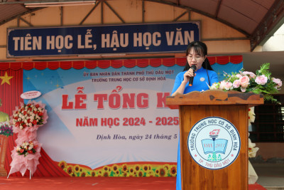 TRƯỜNG THCS ĐỊNH HÒA TỔ CHỨC LỄ TỔNG KẾT NĂM HỌC 2024-2025