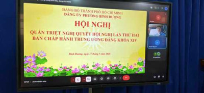 Chi bộ Trường Tiểu học Phú Mỹ tham dự trực tuyến Hội nghị quán triệt nghị quyết lần thứ hai của Ban chấp hành Trung ương đảng khóa XIV