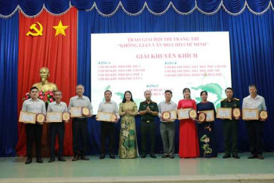 Chi bộ Trường Tiểu học Phú Mỹ tham gia Hội thi trang trí “Không gian văn hóa Hồ Chí Minh” do Đảng ủy Phường Bình Dương tổ chức