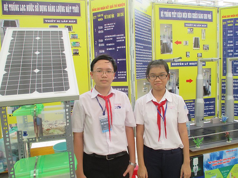 Dự án “Hệ thống tiết kiệm đèn chiếu sáng ở khu phố” của em Nguyễn Đinh Vương Dũng, trường THCS Chu Văn An (TP.TDM)